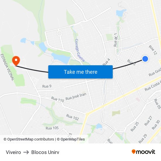 Viveiro to Blocos Unirv map