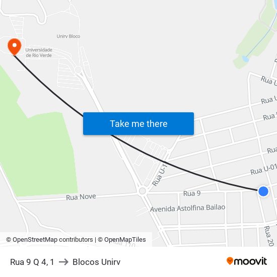 Rua 9 Q 4, 1 to Blocos Unirv map