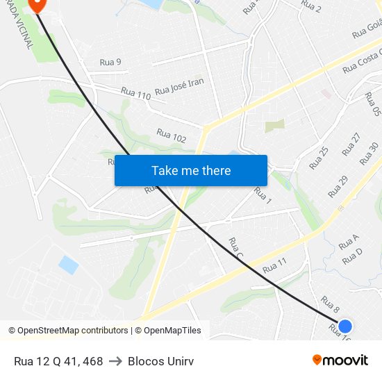 Rua 12 Q 41, 468 to Blocos Unirv map