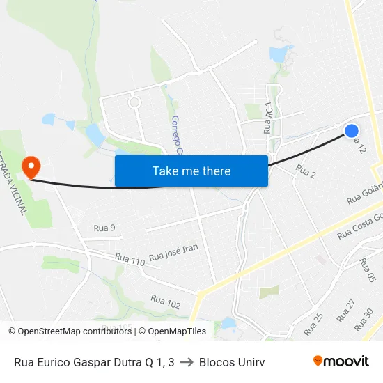 Rua Brasilino Leão to Blocos Unirv map