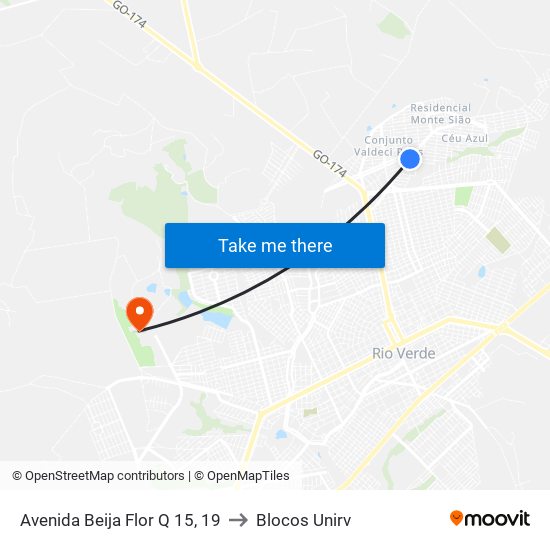Avenida Beija Flor Q 15, 19 to Blocos Unirv map