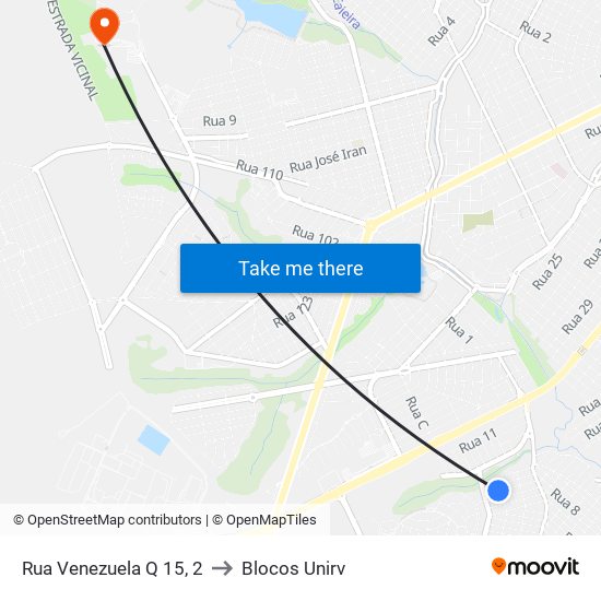 Rua Venezuela Q 15, 2 to Blocos Unirv map