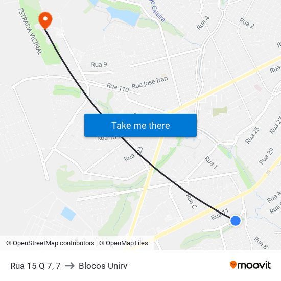 Rua 15 Q 7, 7 to Blocos Unirv map