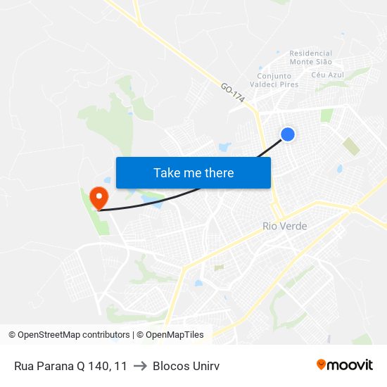 Rua Parana Q 140, 11 to Blocos Unirv map