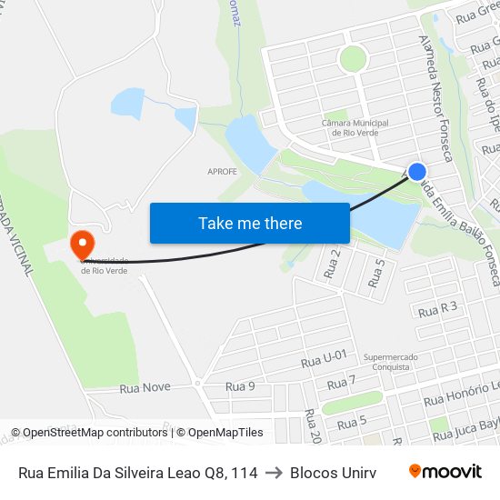 Rua Emilia Da Silveira Leao Q8, 114 to Blocos Unirv map