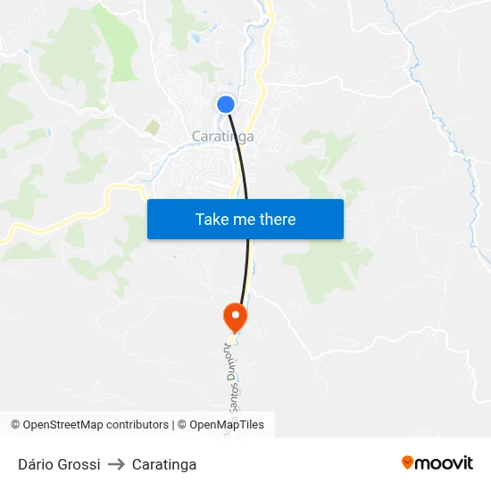 Dário Grossi to Caratinga map