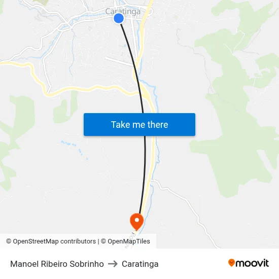 Manoel Ribeiro Sobrinho to Caratinga map