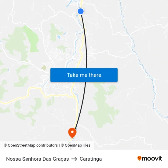 Nossa Senhora Das Graças to Caratinga map