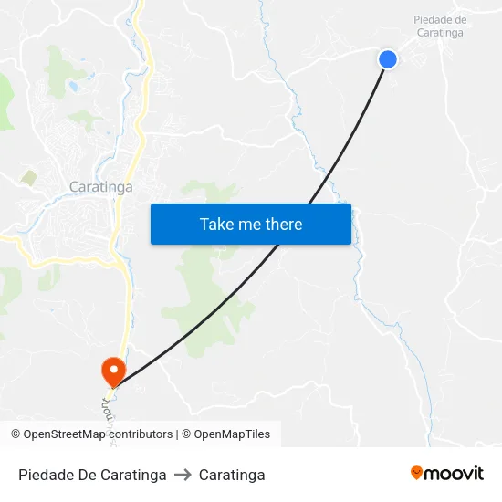 Piedade De Caratinga to Caratinga map