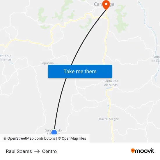 Raul Soares to Centro map