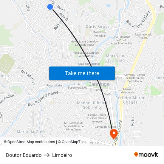 Doutor Eduardo to Limoeiro map