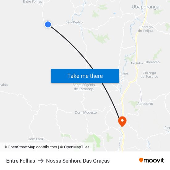 Entre Folhas to Nossa Senhora Das Graças map