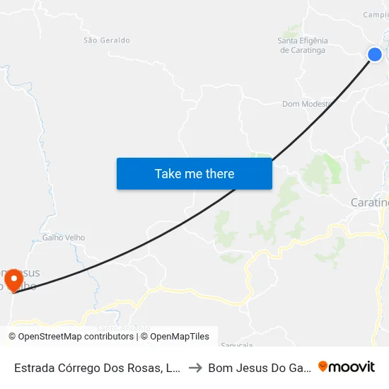 Estrada Córrego Dos Rosas, Leste to Bom Jesus Do Galho map