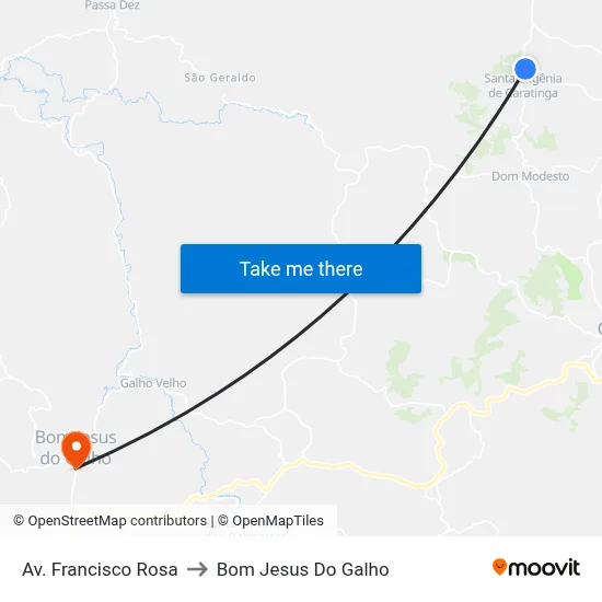 Av. Francisco Rosa to Bom Jesus Do Galho map