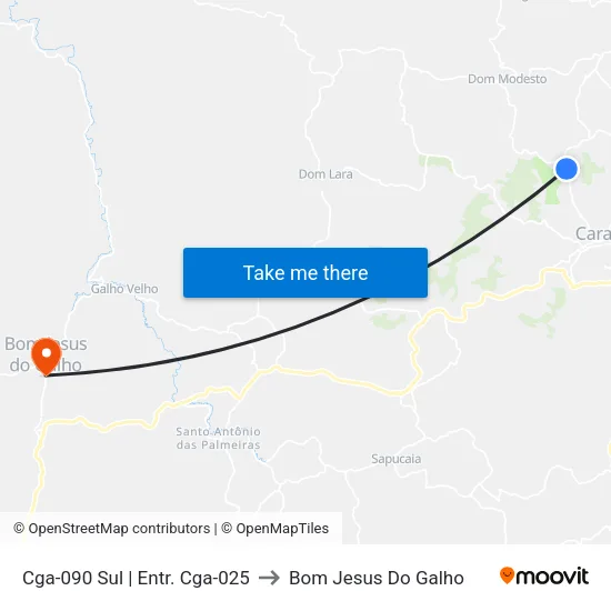 Cga-090 Sul | Entr. Cga-025 to Bom Jesus Do Galho map