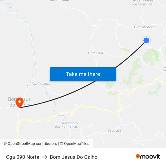 Cga-090 Norte to Bom Jesus Do Galho map