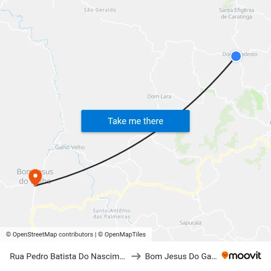 Rua Pedro Batista Do Nascimento to Bom Jesus Do Galho map