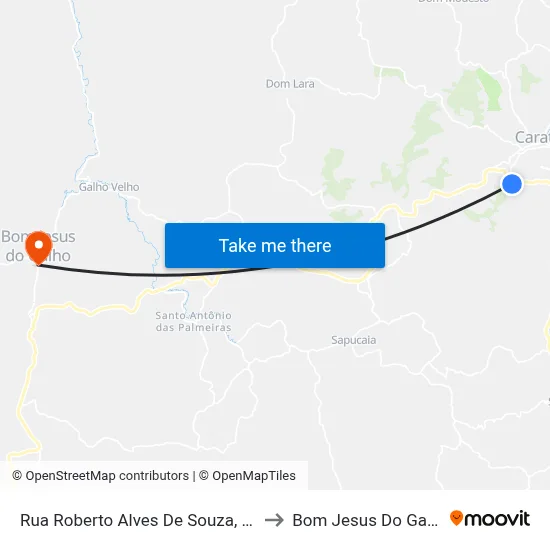 Rua Roberto Alves De Souza, 500 to Bom Jesus Do Galho map