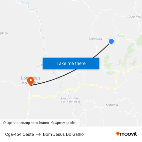 Cga-454 Oeste to Bom Jesus Do Galho map