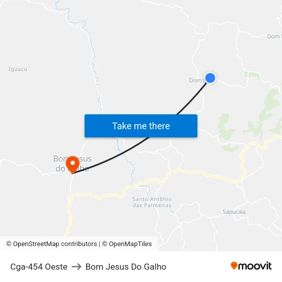 Cga-454 Oeste to Bom Jesus Do Galho map