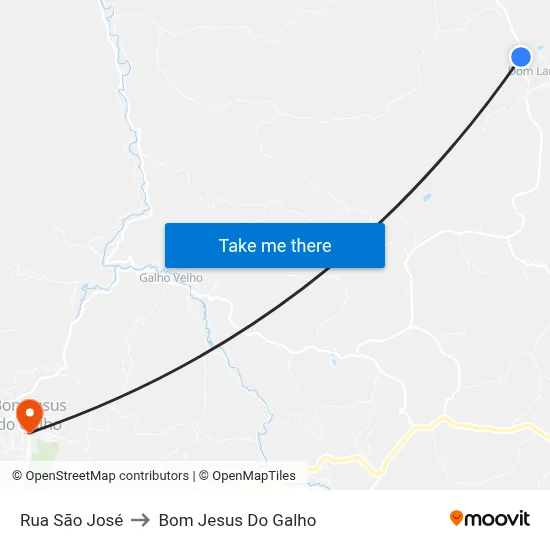 Rua São José to Bom Jesus Do Galho map
