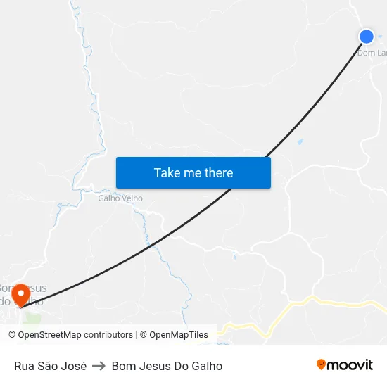 Rua São José to Bom Jesus Do Galho map