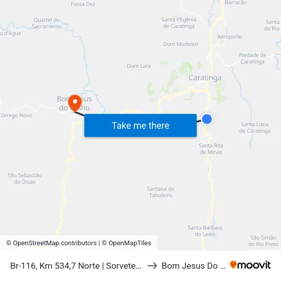 Br-116, Km 534,7 Norte | Sorvetes Amaretto to Bom Jesus Do Galho map