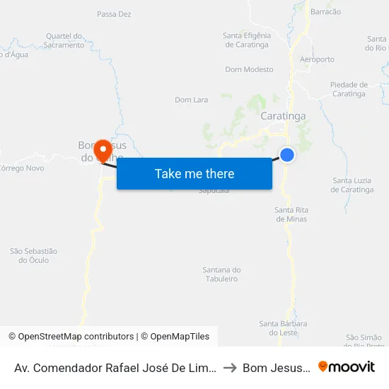 Av. Comendador Rafael José De Lima, 1601 | Viação Riodoce to Bom Jesus Do Galho map