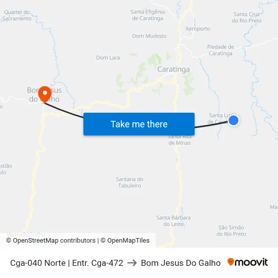 Cga-040 Norte | Entr. Cga-472 to Bom Jesus Do Galho map