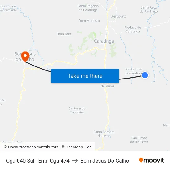 Cga-040 Sul | Entr. Cga-474 to Bom Jesus Do Galho map