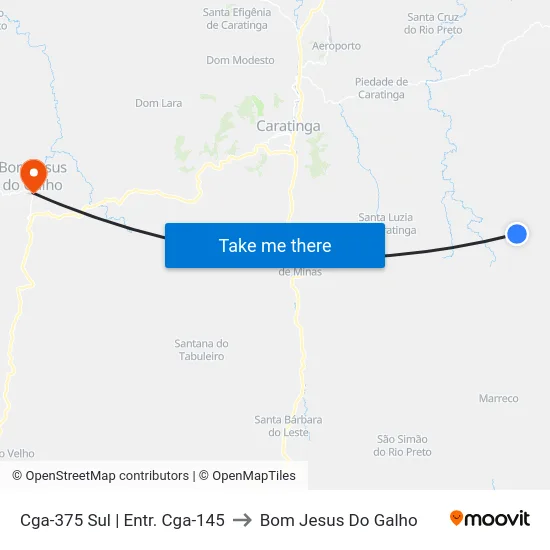 Cga-375 Sul | Entr. Cga-145 to Bom Jesus Do Galho map