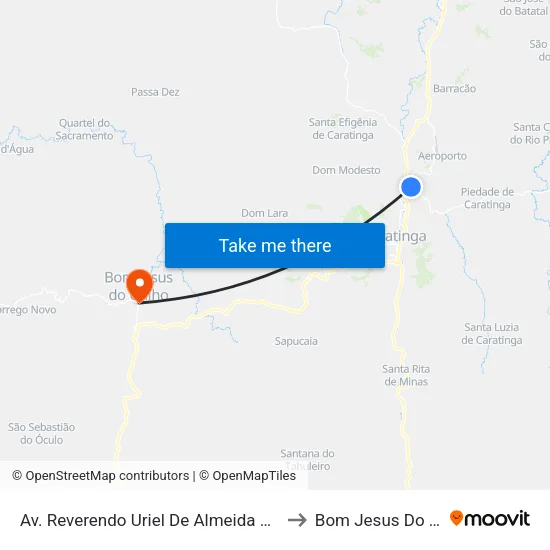 Av. Reverendo Uriel De Almeida Leitão, 401 to Bom Jesus Do Galho map