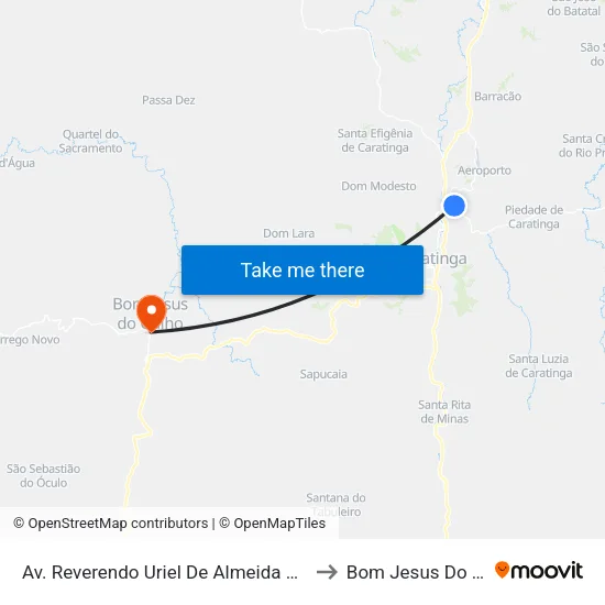 Av. Reverendo Uriel De Almeida Leitão, 701 to Bom Jesus Do Galho map