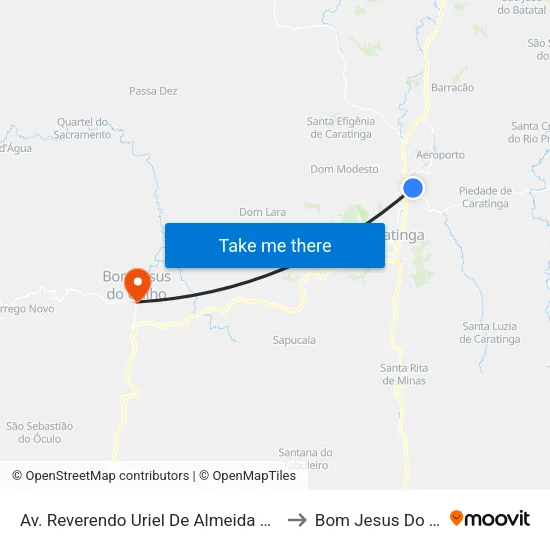 Av. Reverendo Uriel De Almeida Leitão, 700 to Bom Jesus Do Galho map