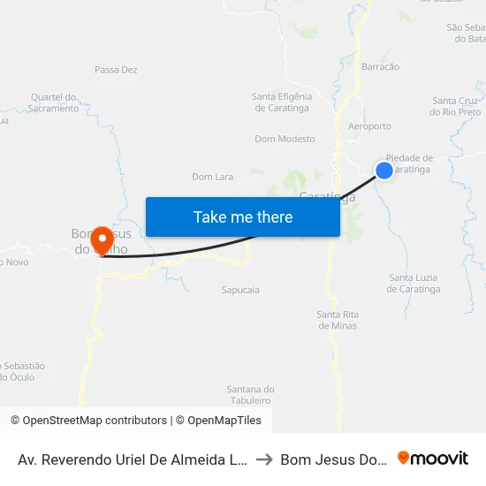 Av. Reverendo Uriel De Almeida Leitão, 5401 to Bom Jesus Do Galho map