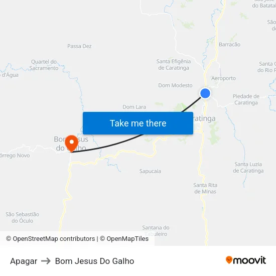 Apagar to Bom Jesus Do Galho map