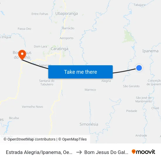 Estrada Alegria/Ipanema, Oeste to Bom Jesus Do Galho map