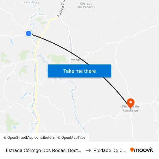 Estrada Córrego Dos Rosas, Oeste | Entr. Mg-425 to Piedade De Caratinga map