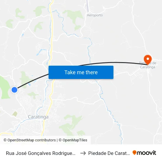 Rua José Gonçalves Rodrigues, 2011 to Piedade De Caratinga map
