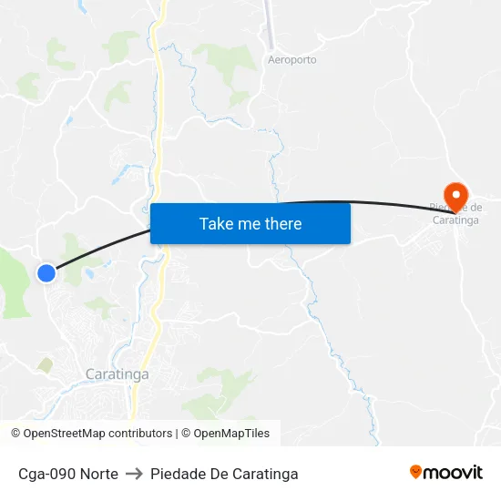 Cga-090 Norte to Piedade De Caratinga map