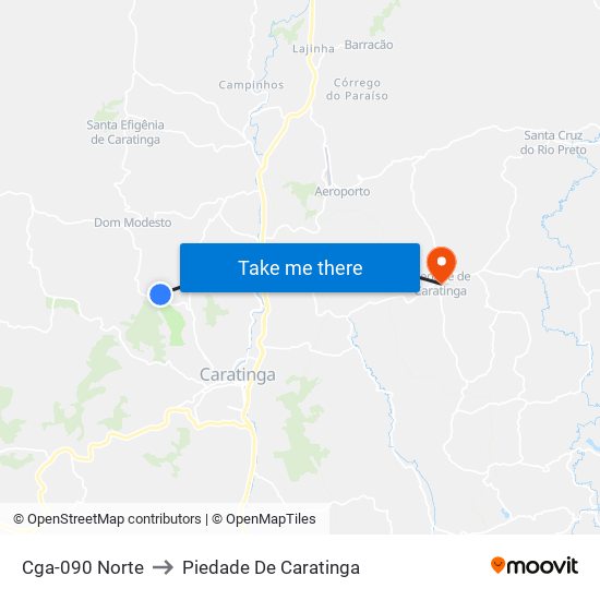 Cga-090 Norte to Piedade De Caratinga map