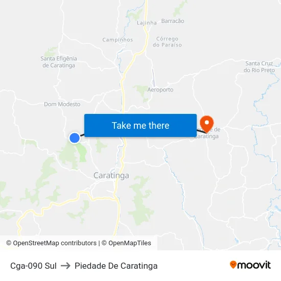 Cga-090 Sul to Piedade De Caratinga map