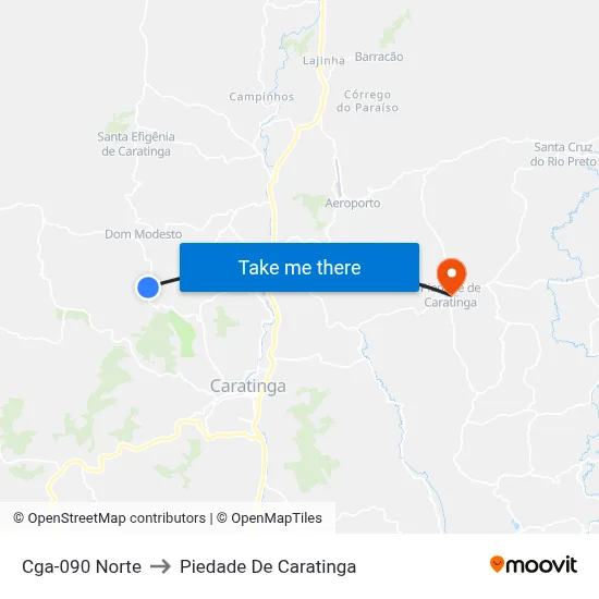 Cga-090 Norte to Piedade De Caratinga map