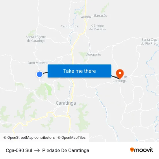 Cga-090 Sul to Piedade De Caratinga map