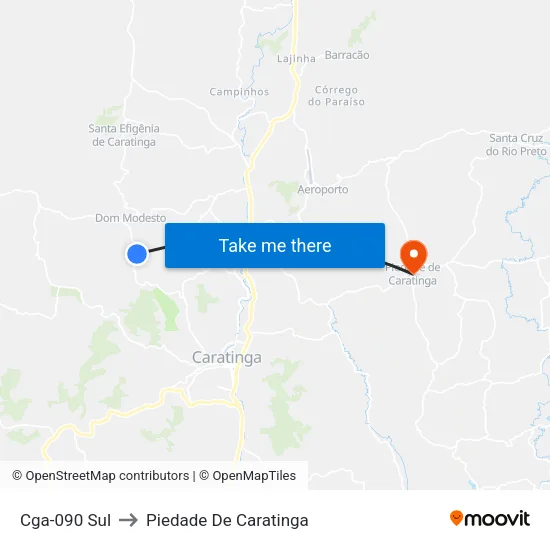 Cga-090 Sul to Piedade De Caratinga map