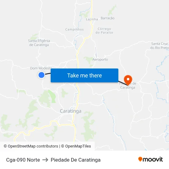 Cga-090 Norte to Piedade De Caratinga map