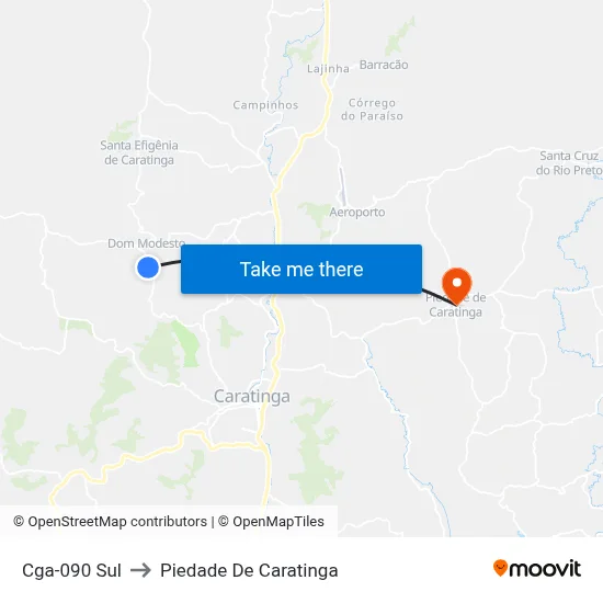 Cga-090 Sul to Piedade De Caratinga map