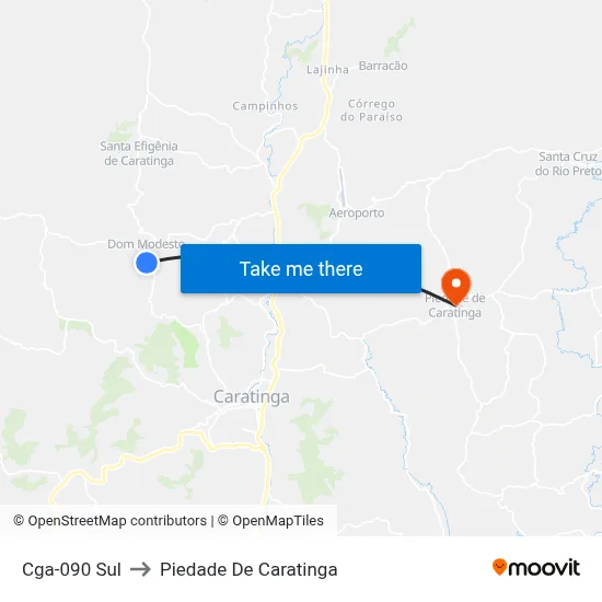 Cga-090 Sul to Piedade De Caratinga map