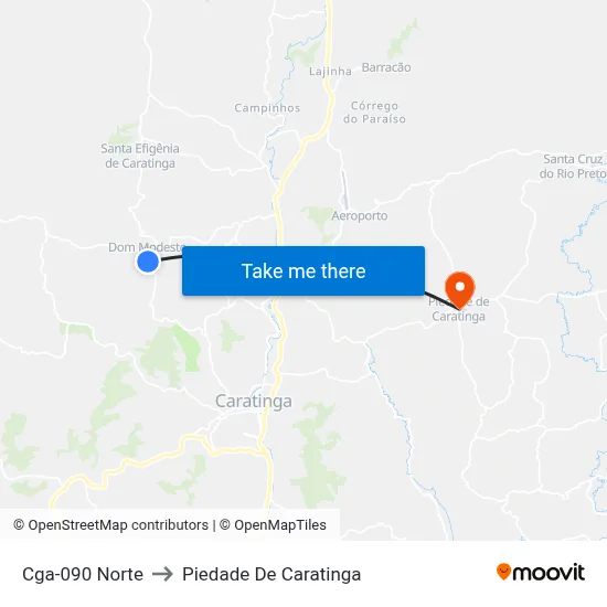 Cga-090 Norte to Piedade De Caratinga map