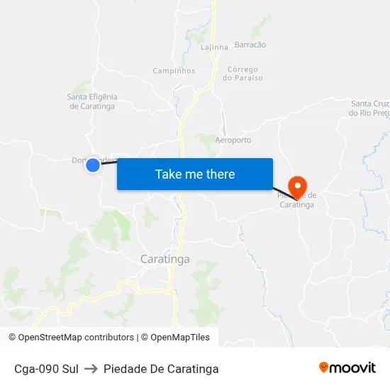 Cga-090 Sul to Piedade De Caratinga map